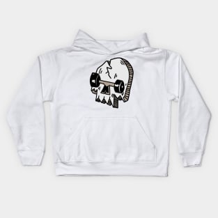 Broken Skateboard Wheels Skull Skateboarding Gift Kids Hoodie